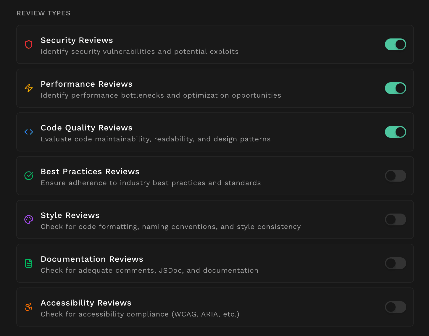 Custom Context and Review Types